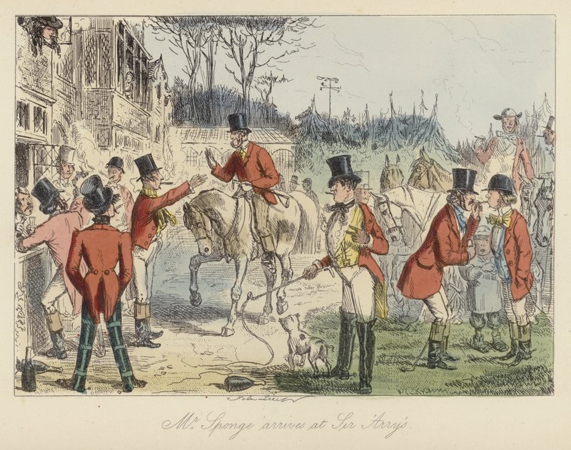 John Leech-illustrasjon for Mr Sponge's Sporting Tour (farget gravering) av John (after) Leech