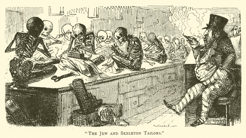 Jøden og skjelettskrederne (gravering) av John (after) Leech