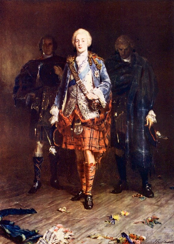 Bonnie Prince Charlie (farge litho) av John (after) Pettie