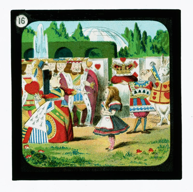 Alice i Eventyrland, fargede lanternelys (lanternelys) av John (after) Tenniel