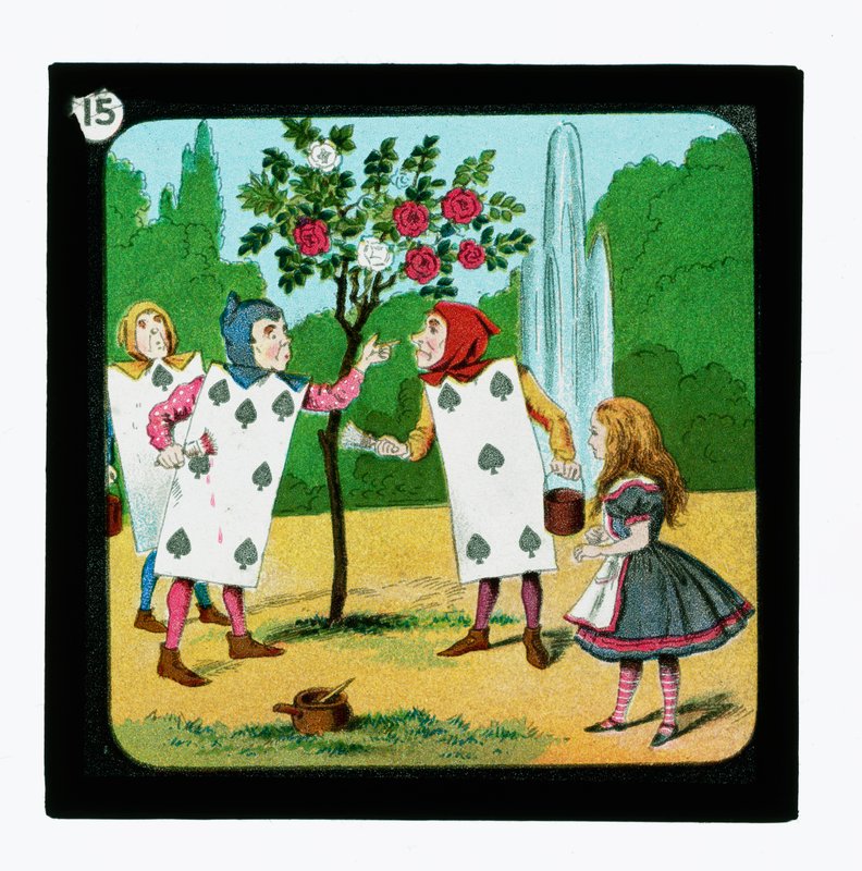 Alice i Eventyrland, fargede lanternelys (lanternelys) av John (after) Tenniel