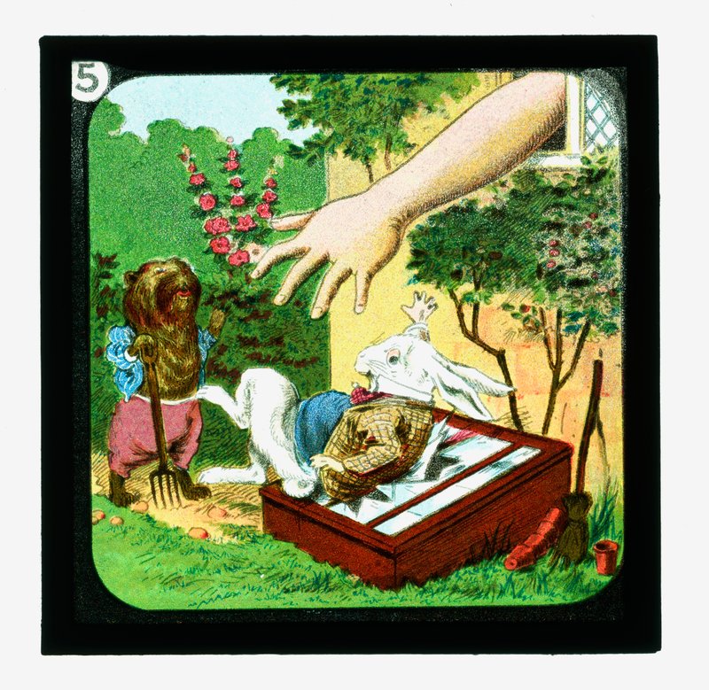 Alice i Eventyrland, fargede lanternelys (lanternelys) av John (after) Tenniel