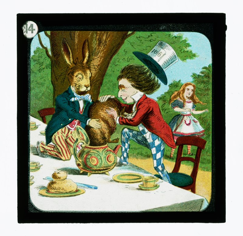 Alice i Eventyrland, fargede lanternelys (lanternelys) av John (after) Tenniel