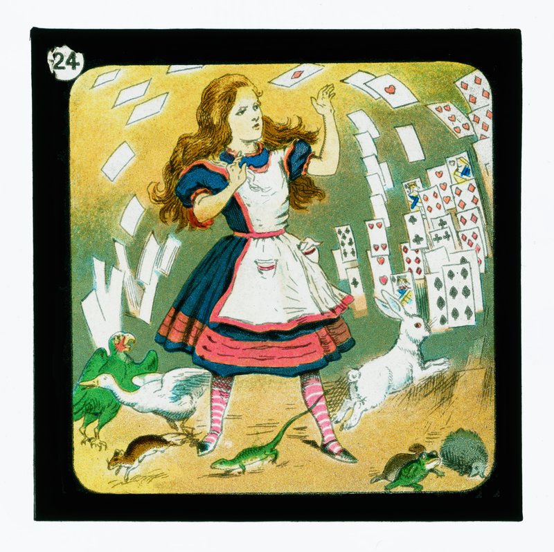Alice i Eventyrland, fargede lanternelys (lanternelys) av John (after) Tenniel