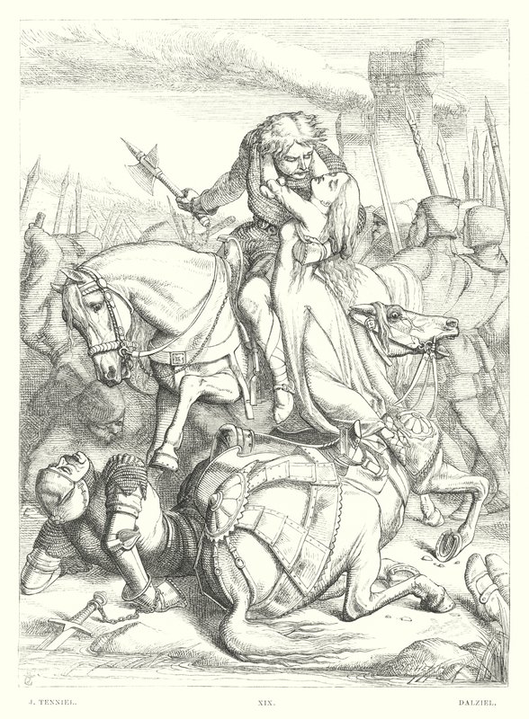 Lord Byrons barn Harold, Canto III, strofe 49 (gravering) av John (after) Tenniel