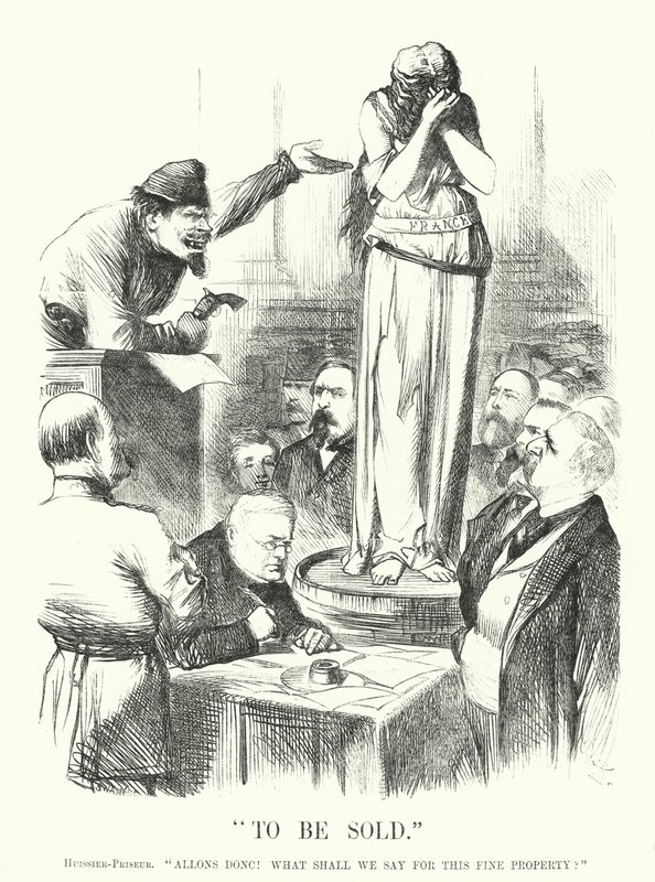 Punch tegneserie: Skal selges - Paris-kommunen (gravering) av John (after) Tenniel