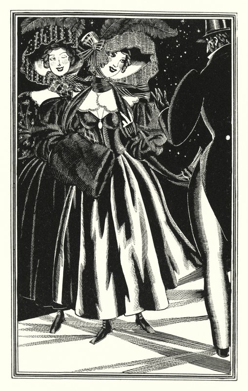 Illustrasjon for Don Juan av Lord Byron: Pedestrian Paphians, commodious but immoral (litho) av John Austen