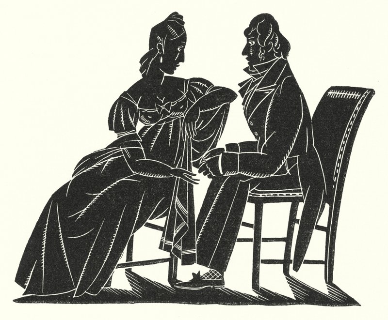 Illustrasjon for Madame Bovary av Gustave Flaubert (litho) av John Austen