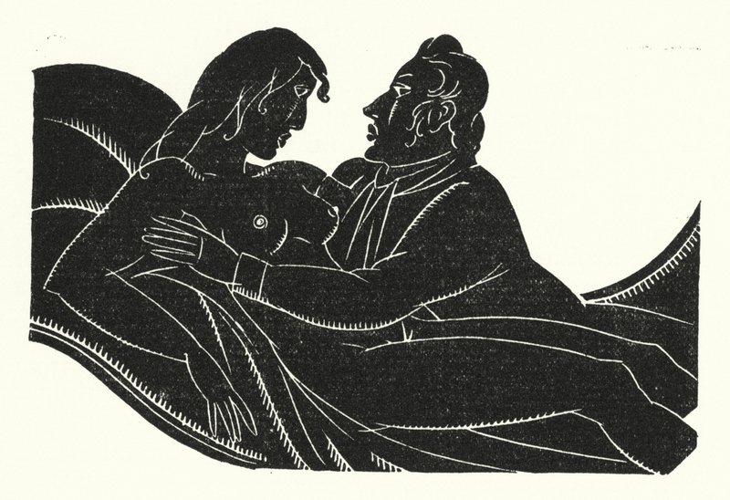 Illustrasjon for Madame Bovary av Gustave Flaubert (litho) av John Austen