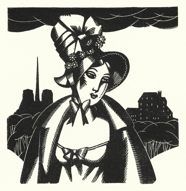 Illustrasjon for Madame Bovary av Gustave Flaubert (litho) av John Austen