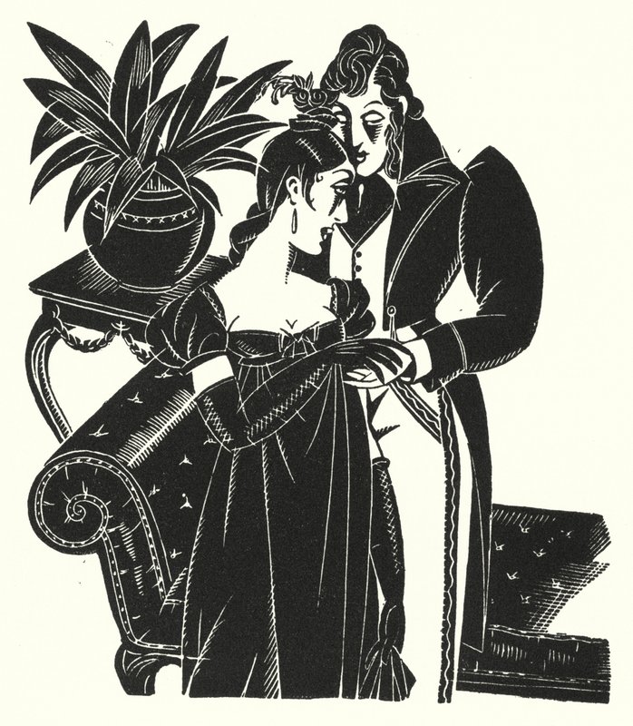 Illustrasjon for Madame Bovary av Gustave Flaubert (litho) av John Austen