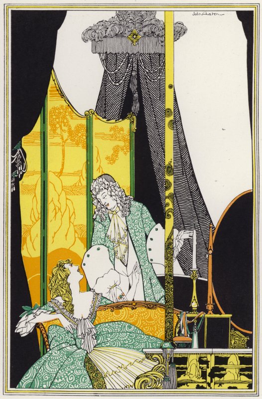 Illustrasjon for "Rogues In Porcelain", A Miscellany of Eighteenth Century Poems (farge litho) av John Austen