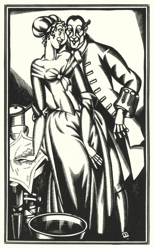 Illustrasjon for Tristram Shandy av Laurence Sterne (litho) av John Austen