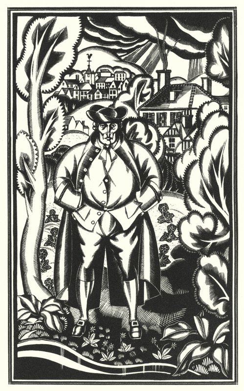 Illustrasjon for Tristram Shandy av Laurence Sterne (litho) av John Austen