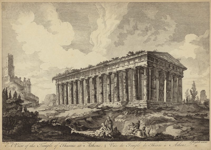 Utsikt over Theseus-tempelet, Athen, Hellas (gravering) av John Boydell