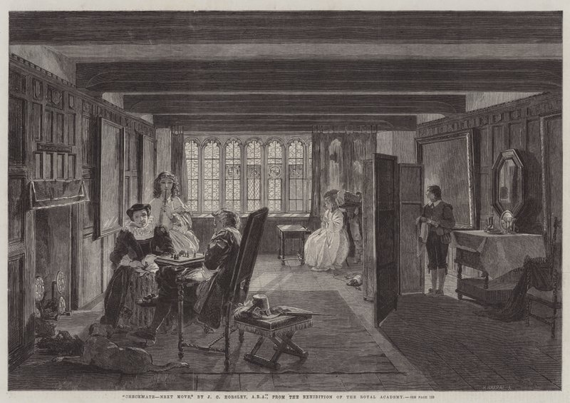 Checkmate, Next Move, fra utstillingen til Royal Academy av John Callcott Horsley