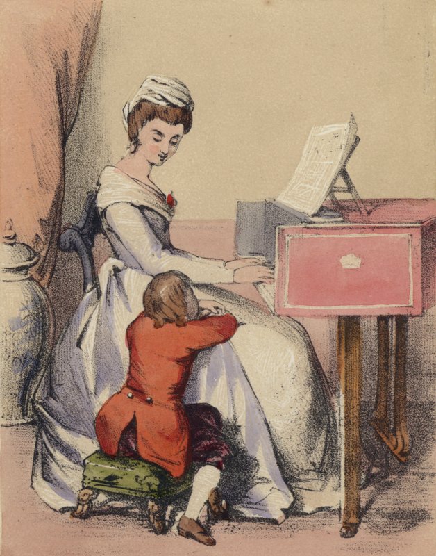 Marie Antoinette synger til Dauphin, sønn av kong Louis XVI av John Callcott Horsley