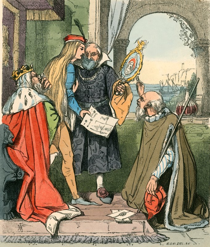 Prinsen ser på portrettene av John Callcott Horsley