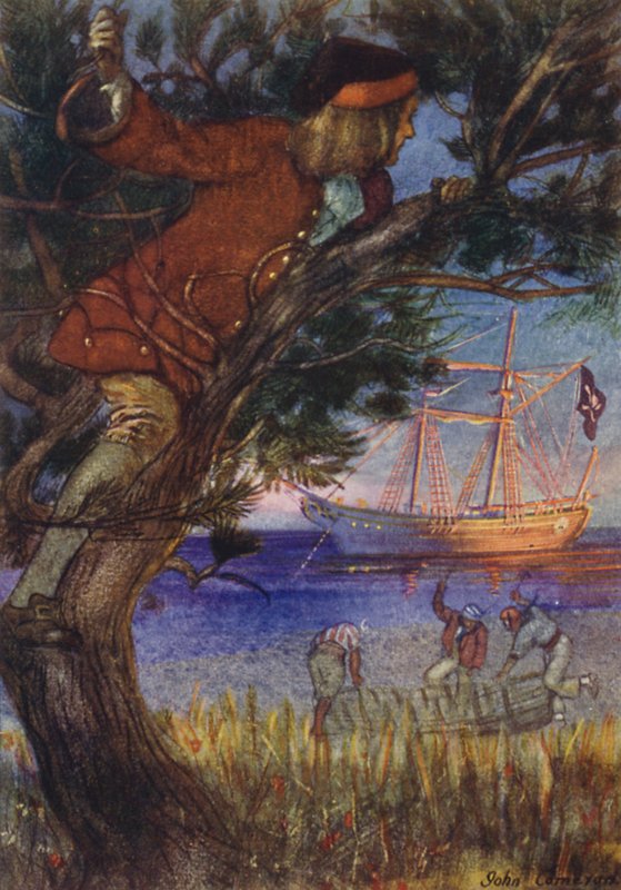 Illustrasjon for Treasure Island av John Cameron