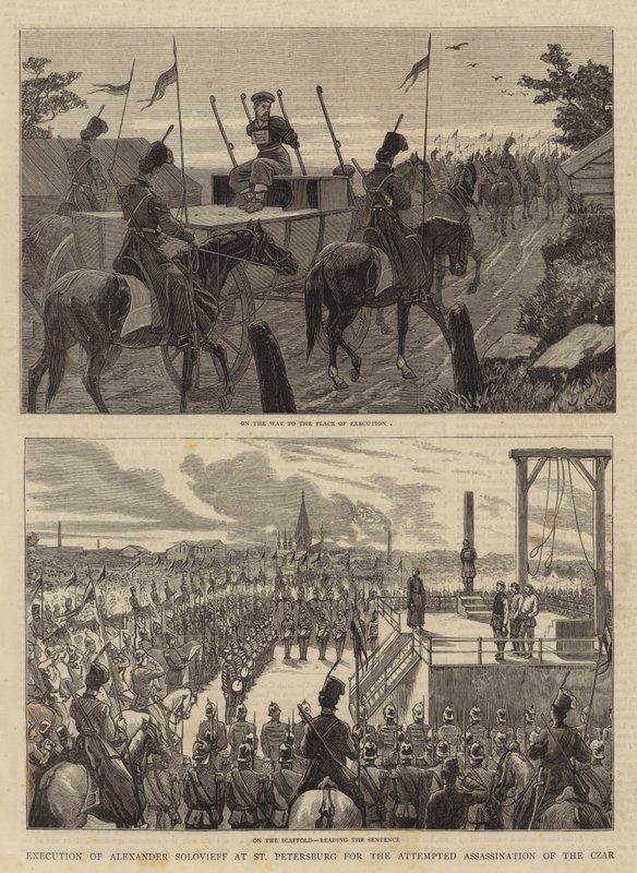 Henrettelse av Alexander Solovieff i St Petersburg for attentatforsøk på tsaren av John Charles Dollman