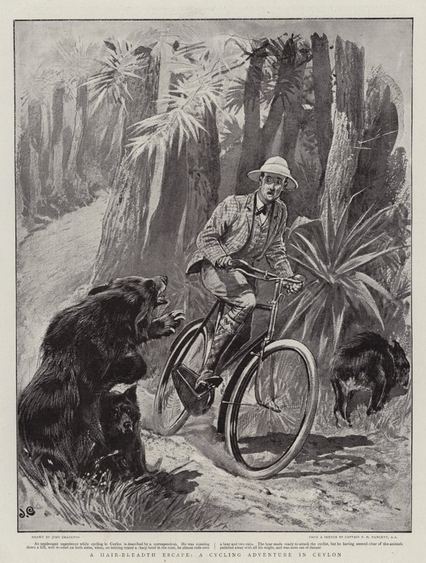 En hårbreddsflukt, et sykkeleventyr på Ceylon av John Charlton