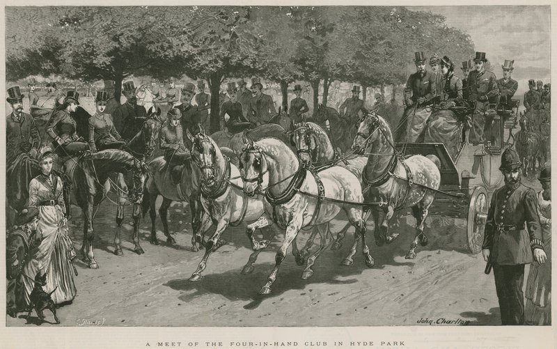 Et møte fra Four-in-Hand Club i Hyde Park, London av John Charlton