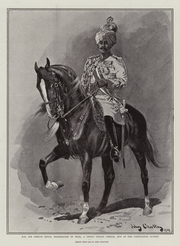HH Sir Pertab Singh, Maharajah av Idar, en stor indisk prins, en av kroningsgjestene av John Charlton