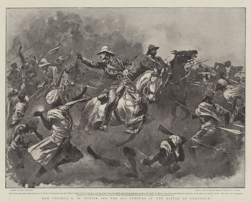 Hvordan oberst R H Martin ledet de 21. Lancers i slaget ved Omdurman av John Charlton