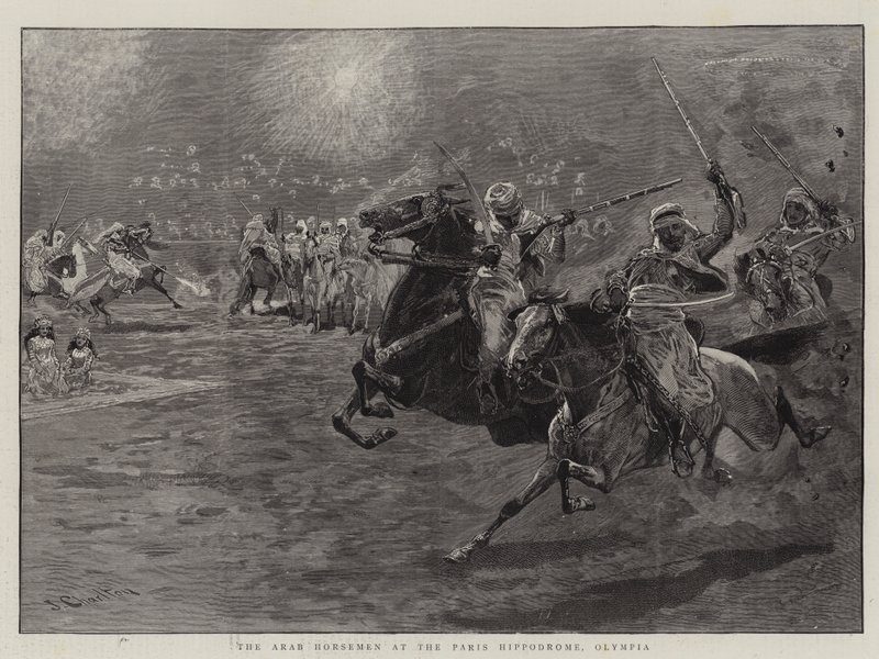 De arabiske ryttere ved Paris Hippodrome, Olympia av John Charlton