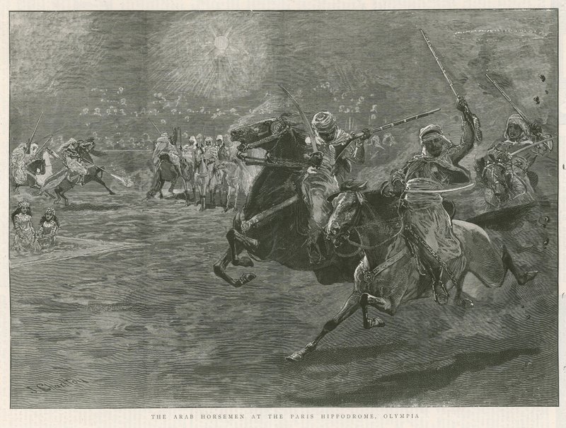 De arabiske ryttere ved Paris Hippodrome, Olympia av John Charlton