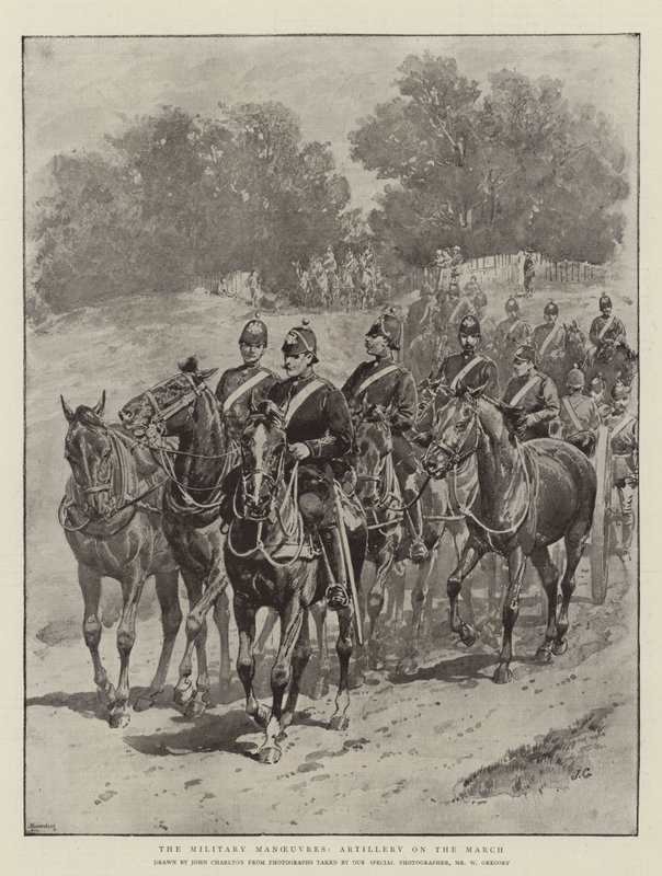 Militære manøvrer, artilleri i mars av John Charlton