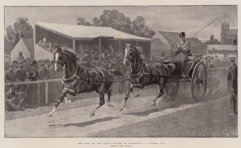 Salget av kongens hester på Wolferton, et tandempar av John Charlton