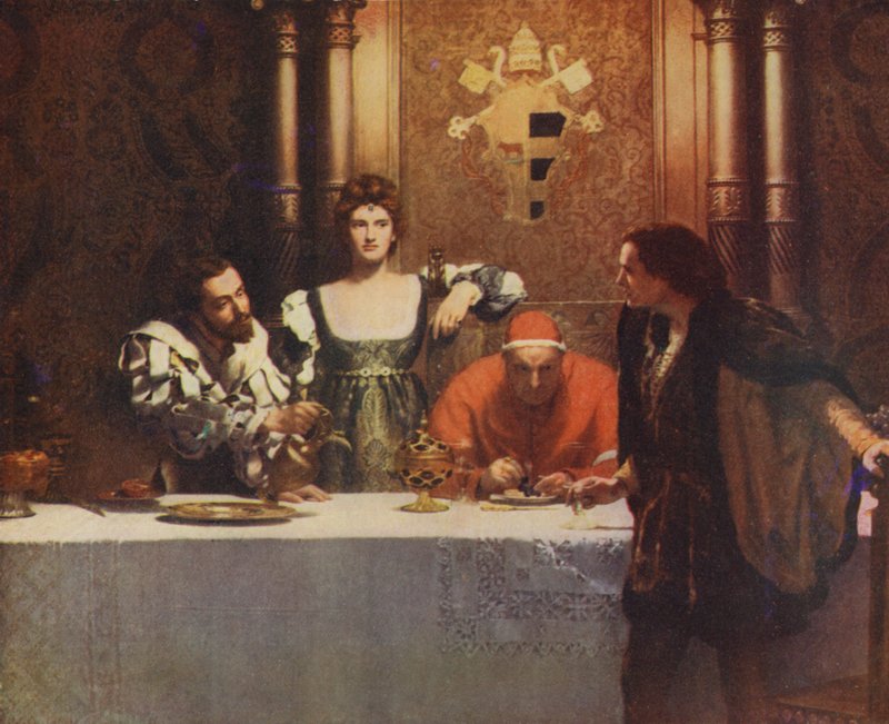 Et glass vin med Caesar Borgia av John Collier