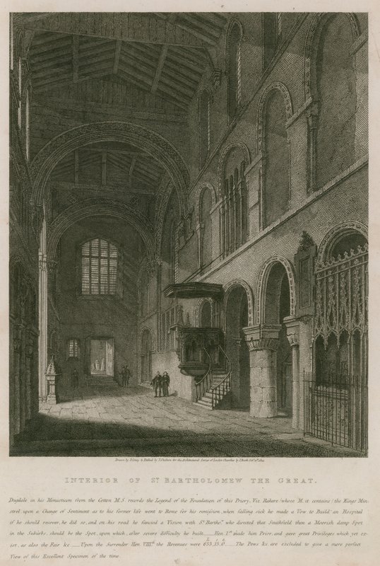 Interiør i St. Bartholomew den store kirke av John Coney