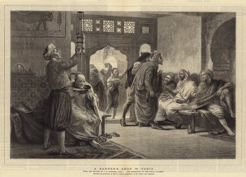 En frisørsalong i Tunis av John Evan Hodgson