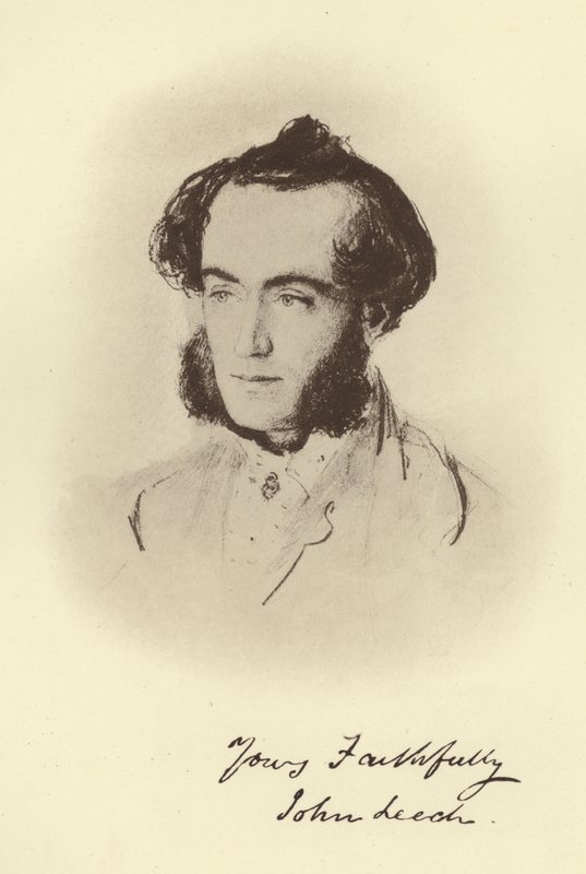 John Leech (s/hvitt bilde) av John Everett (after) Millais