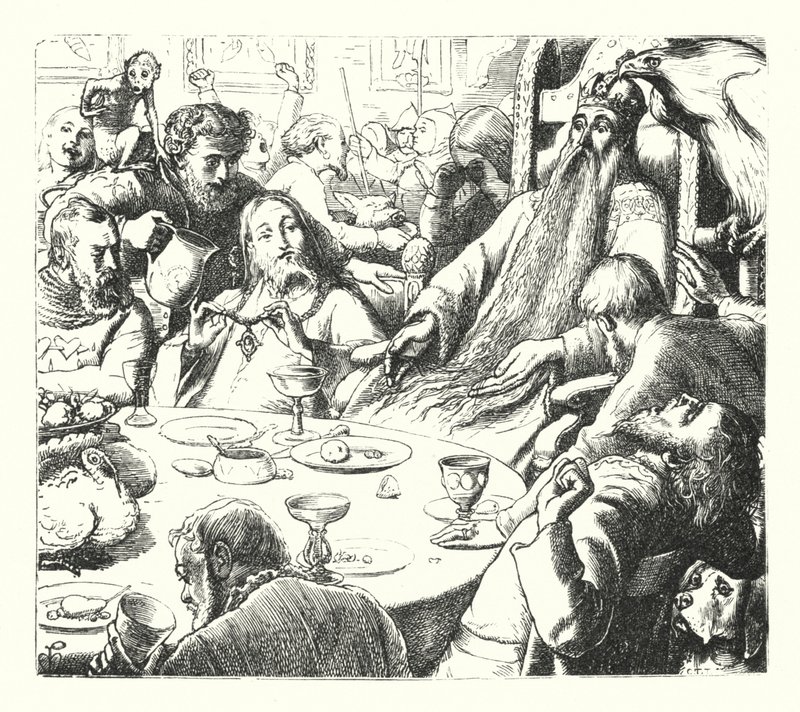 Dagdrømmen (gravering) av John Everett (after) Millais