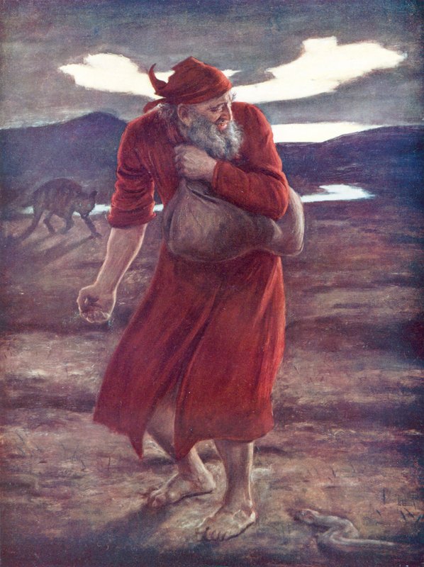 The Sower of Tares (farge litho) av John Everett (after) Millais