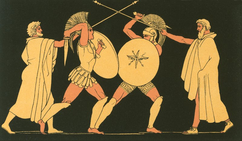 Hector og Ajax atskilt av Heralds av John Flaxman