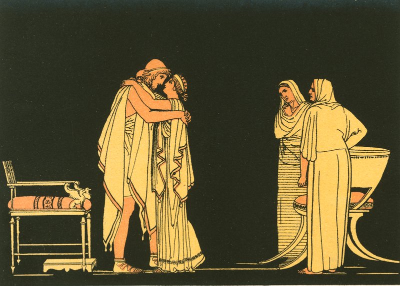 Møtet mellom Ulysses og Penelope av John Flaxman