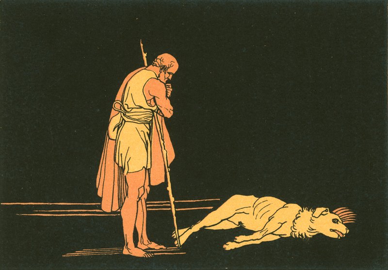 Ulysses og hunden hans av John Flaxman