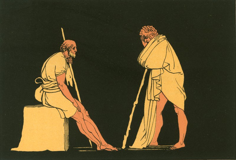 Ulysses snakker med Eumaeus av John Flaxman