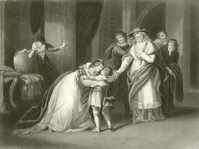 Elizabeth, dronning av Edward IV, skiltes med sønnen hertugen av York av John Francis Rigaud