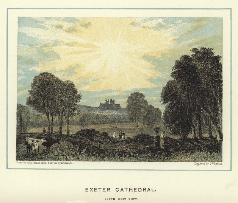 Exeter Cathedral, sørvest utsikt av John Francis Salmon