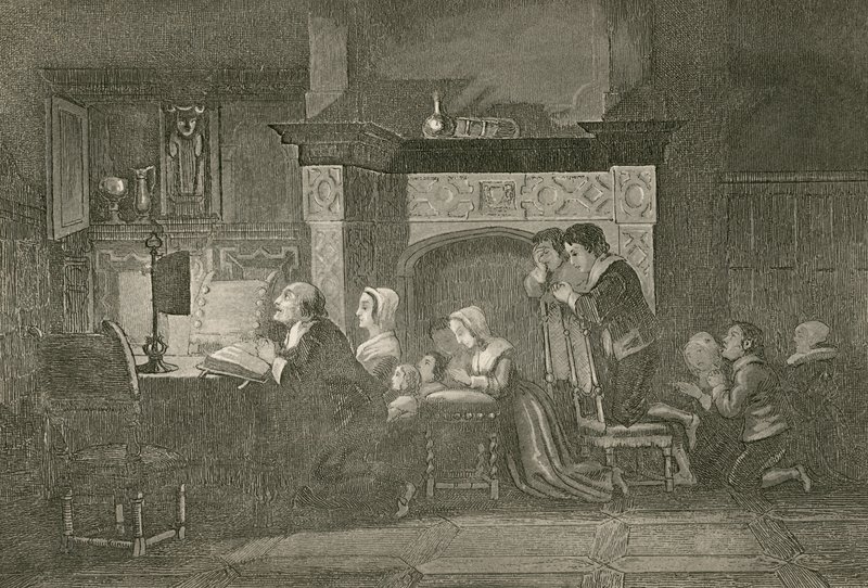 Kjøpmannen og hans familie ved bønn av John Franklin
