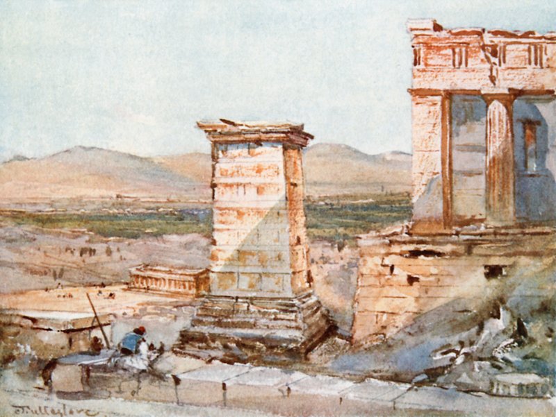 Athen. Monumentet til Agrippa og Pinacotheca av John Fulleylove
