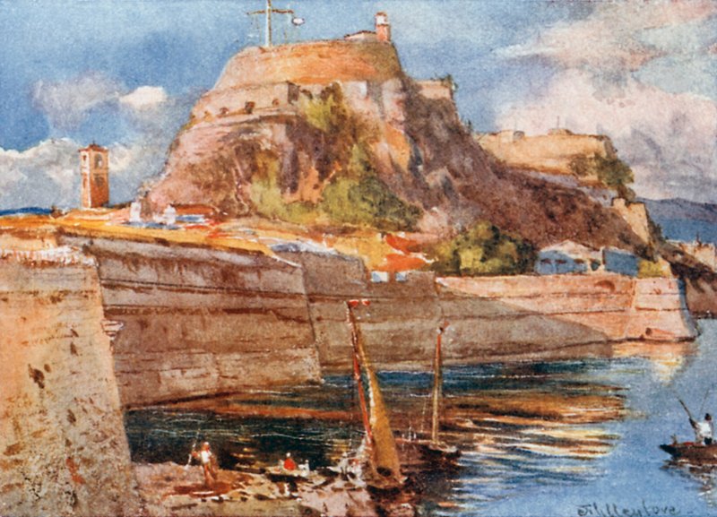 Korfu. Det gamle fortet fra sør av John Fulleylove