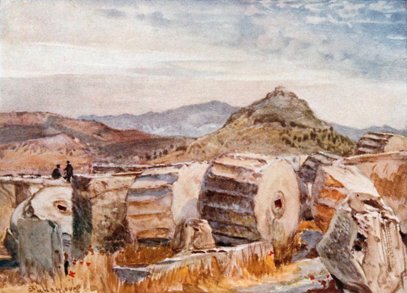 Mount Pentelikon og Lycabettos fra den nordøstlige vinkelen av Parthenon av John Fulleylove