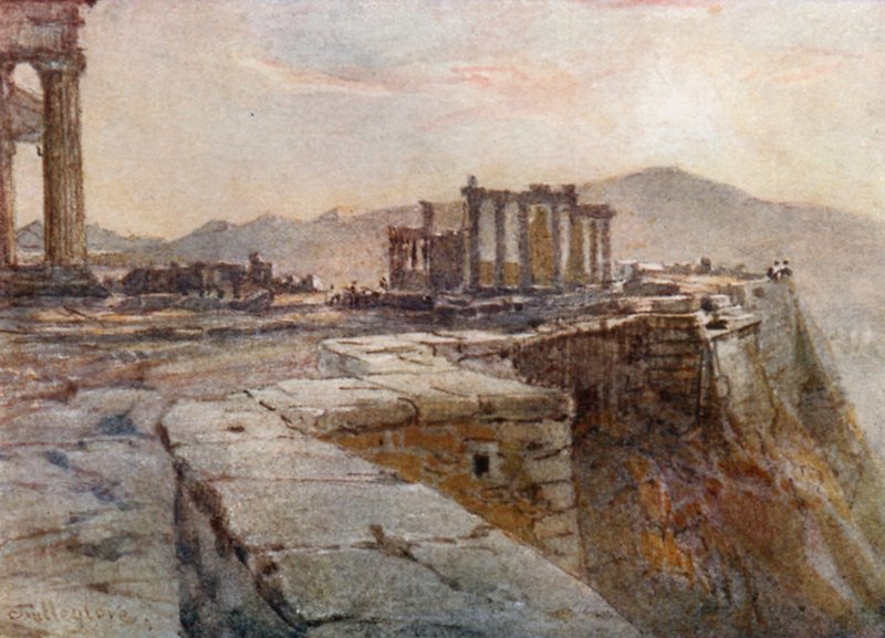 Solnedgang fra det nordøstlige hjørnet av Akropolis av John Fulleylove