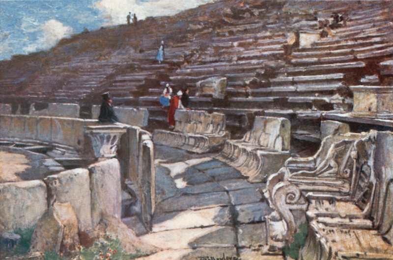Den nedre delen av auditoriet til Dionysos-teatret i Athen av John Fulleylove
